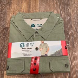 NWT, Men’s Sierra Design, button-down short sleeve shirt. Size M.